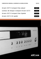 Arcam CD-73 - Owners Manual 